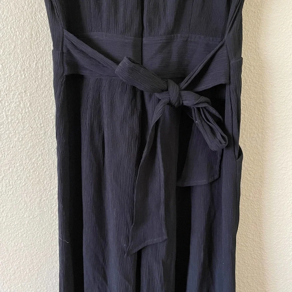 Anthropologie Abbey crepe wide leg crop scoopneck jumpsuit